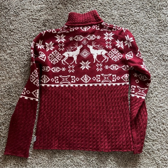 Obermeyer Signature 1947 Women's Red and White Ski Sweater - Picture 6 of 6